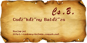 Csákány Balázs névjegykártya